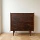 Commode vintage années 70 – 4 tiroirs – style scandinave – bois foncé