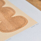 One-design painting on dated and signed paper without frame