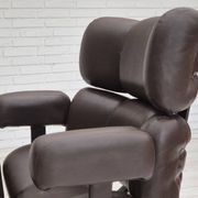1970s, Scandinavian swivel chair, original condition, artificial leather, chrome steel.