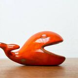 Whale Figurine Ashtray in Ceramic by Ceramica D'Arte, Salerno, Italy, 1970s