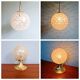 Space Age brass and textured glass table lamp, 1970s