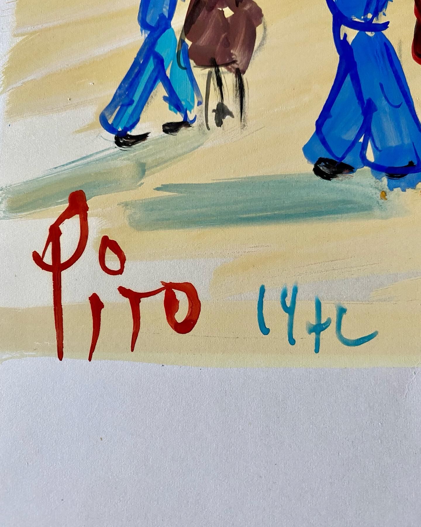 Gouache on paper signed Pito, dated 1972
