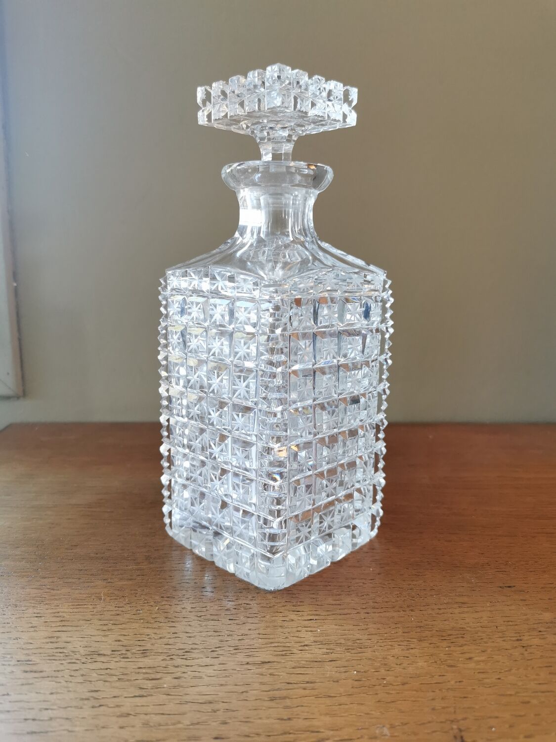 Cut crystal whiskey decanter