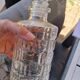 Bouteille flacon carafe avec bouchon verre ciselé epais
