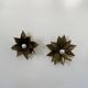 Pair of vintage patinated brass wall lights with floral motif, France, 1960.