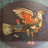 Original lithograph by Pierre-Henri Jacquot (1929-2009), Homage to Vaucanson, bird composition