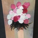 Beautiful bouquet of flowers on canvas