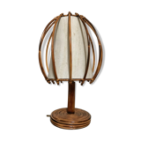 Louis Sognot vintage rattan lamp
