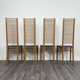 Ladder Back Dining Chairs, Italy, 1980, Set of 4