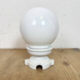 Vintage Porcelain Ceiling Light with Milk Glass , 1950s