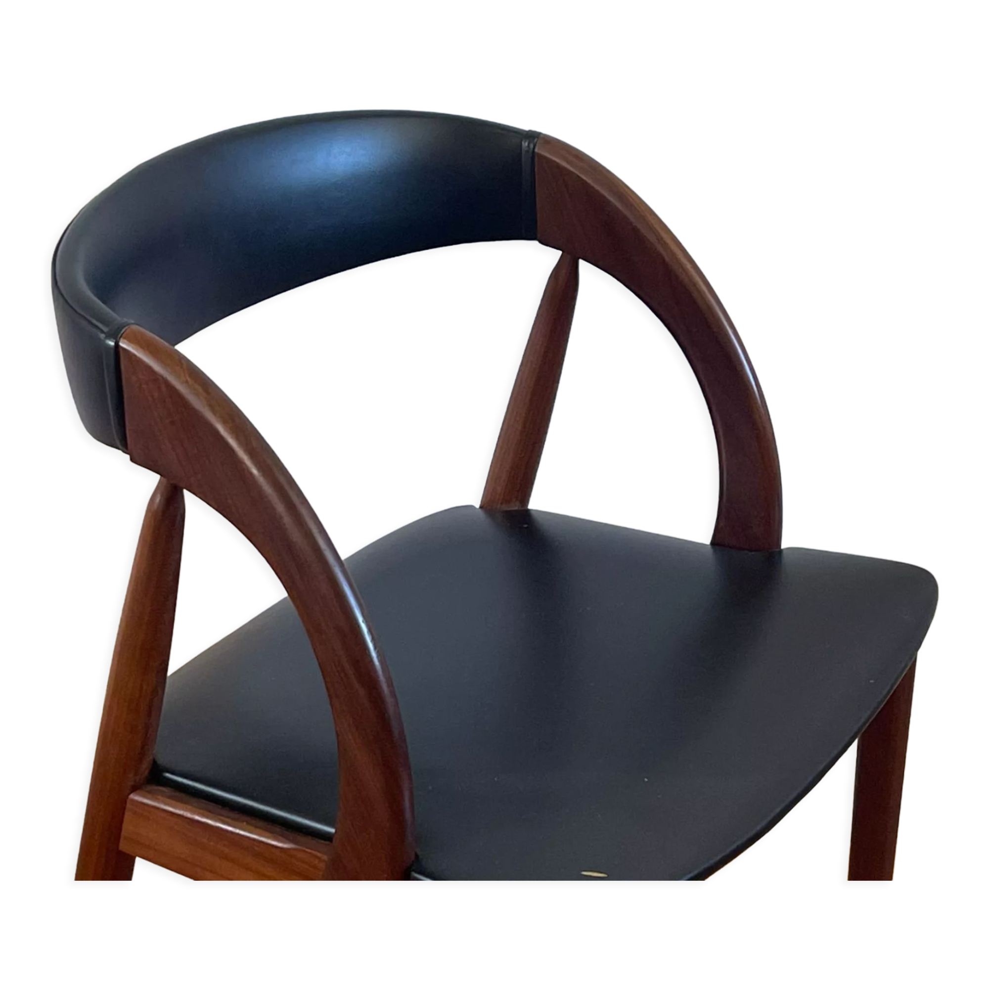 Vintage Danish chair in teak and skaï