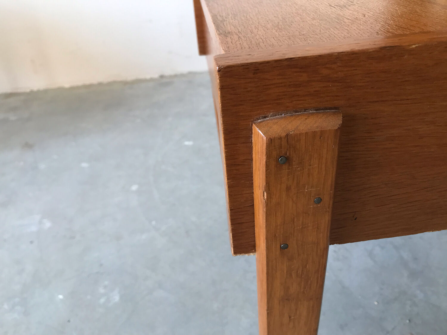 Pair of wooden bedside tables, circa 1950