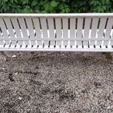Metal and wood outdoor bench