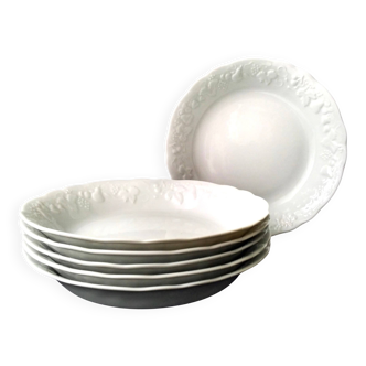 6 deep plates, with a calotte in Limoges porcelain by Ph. Deshoulières