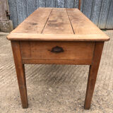 Antique cherry farmhouse table with 3 drawers