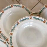 lot of 8 hollow plates Terre de Fer St Amand model "Molière" XXth