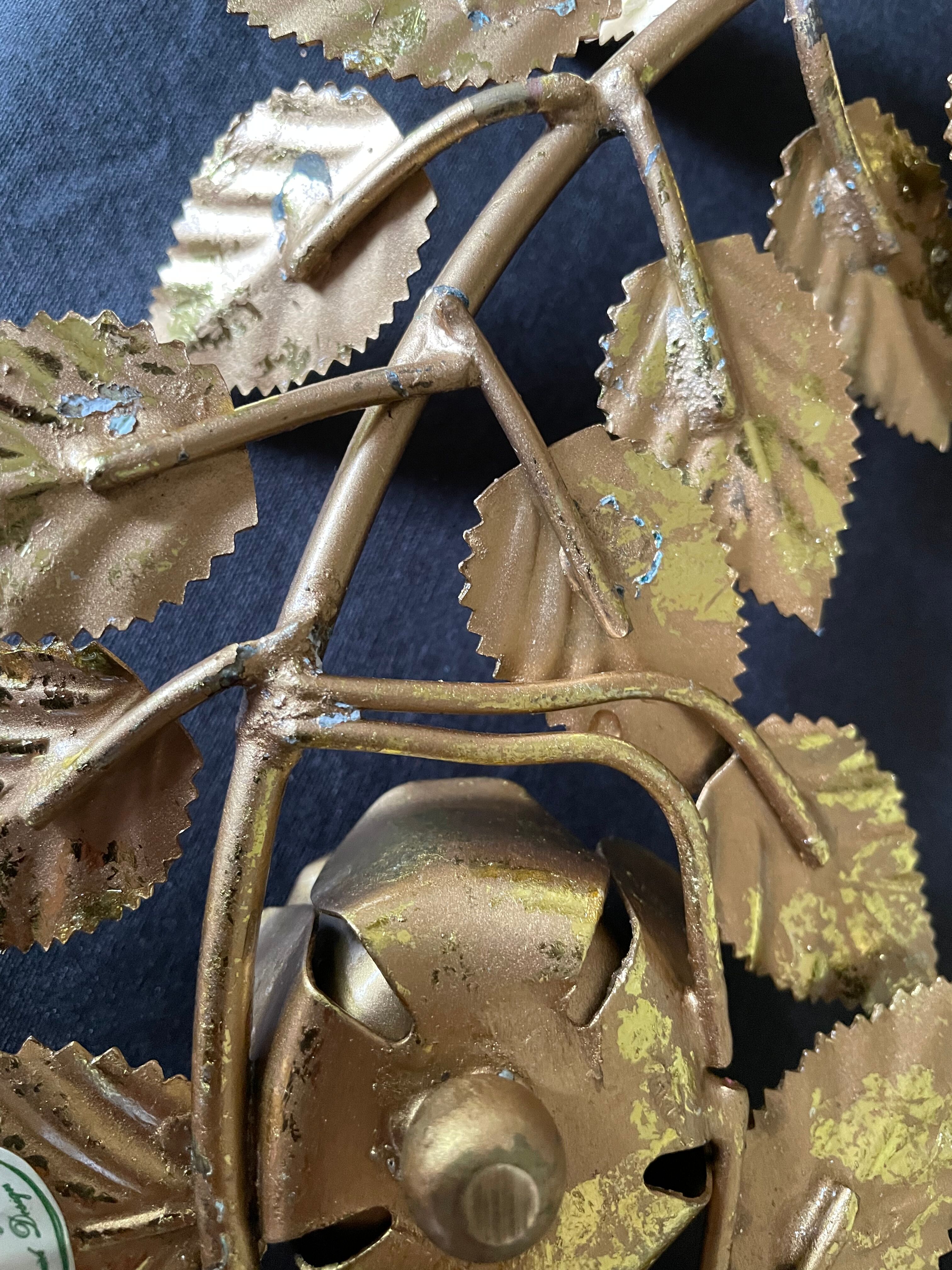 Chandelier crown 4 flames in golden metal