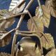 Chandelier crown 4 flames in golden metal
