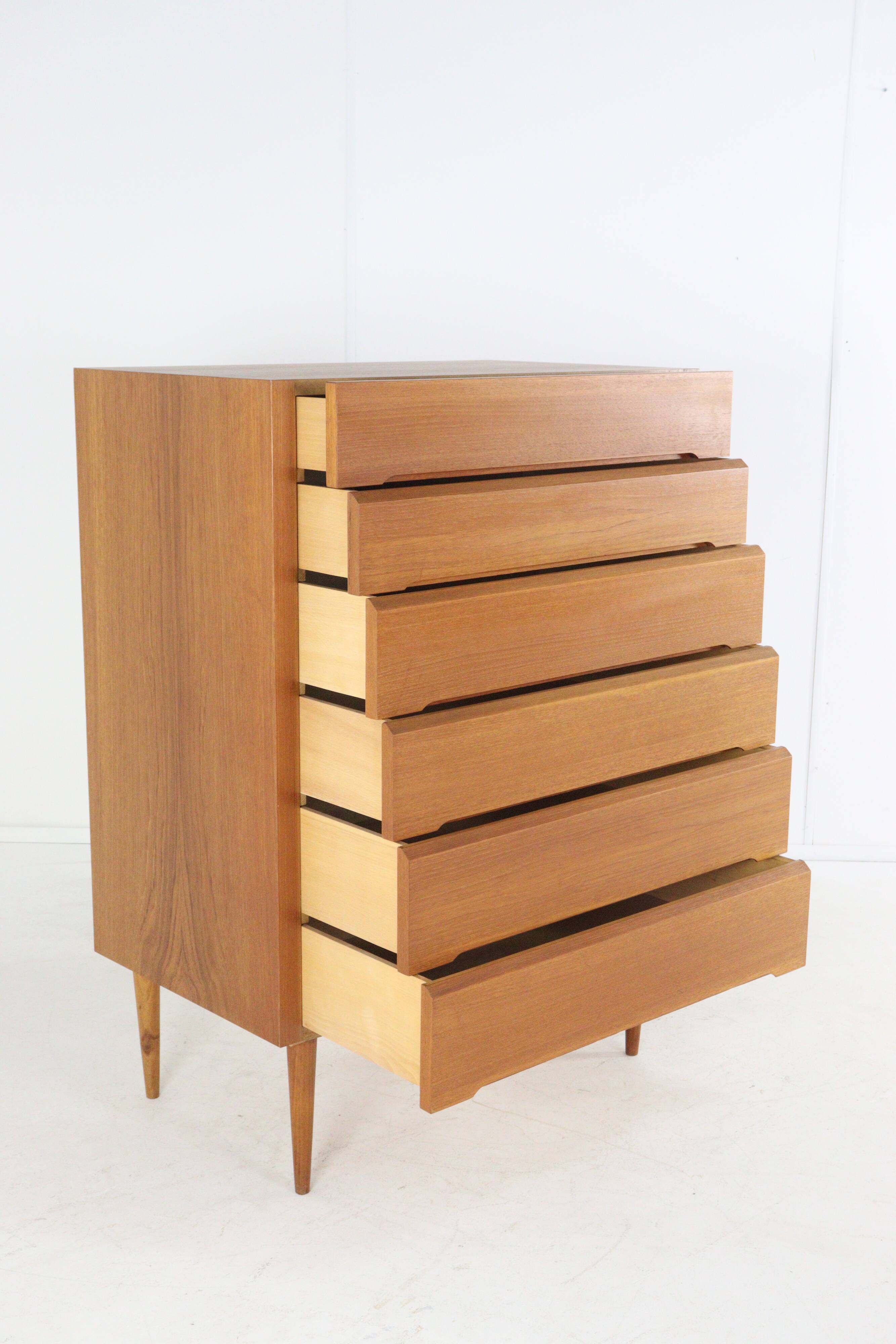 Large tall XL Danish chest of drawers - mid century modern in teak