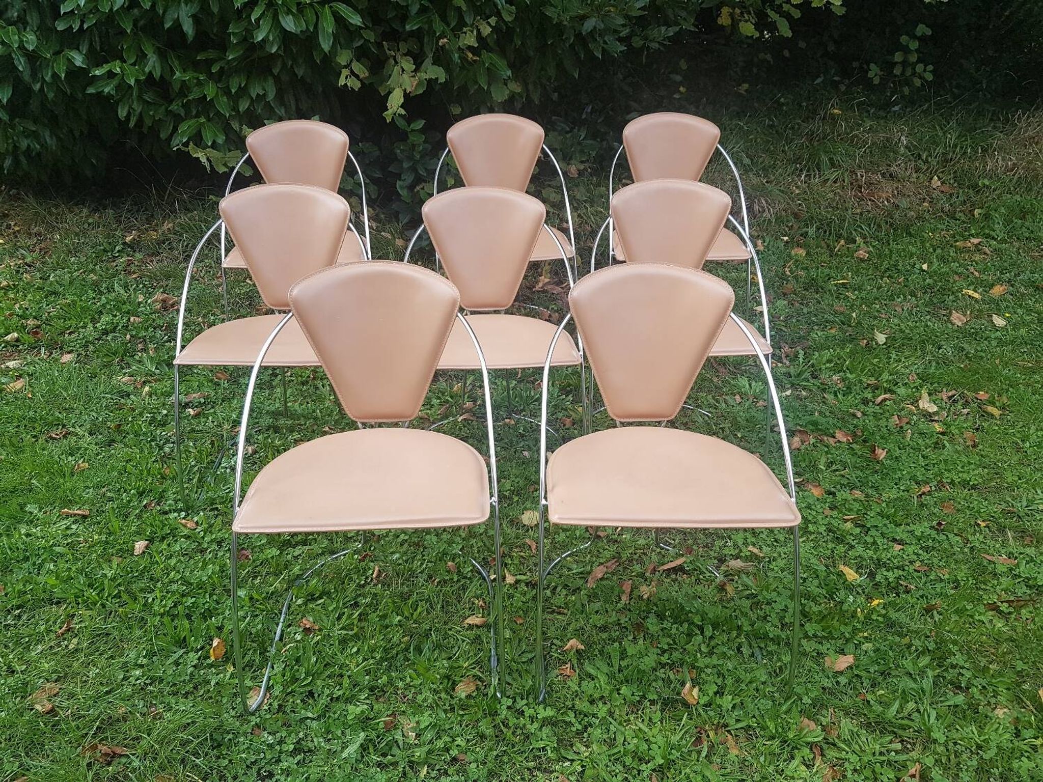 Chrome and leather chair Linda by Arrben