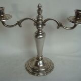 Candle holder 2 english branches in silver metal early twentieth century
