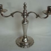 Two-branch silver-plated candle holder from the early twentieth century.