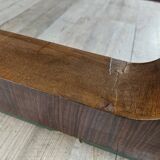 Art Decò Sideboard in Mahogany and Maple with Black Glass and Brass Finishi