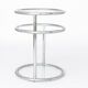 Table d'appoint vintage en chrome et verre, Allemagne années 1970, style mid-century moderne ronde.
