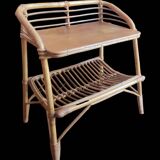 Petit meuble table d appoint vintage en rotin