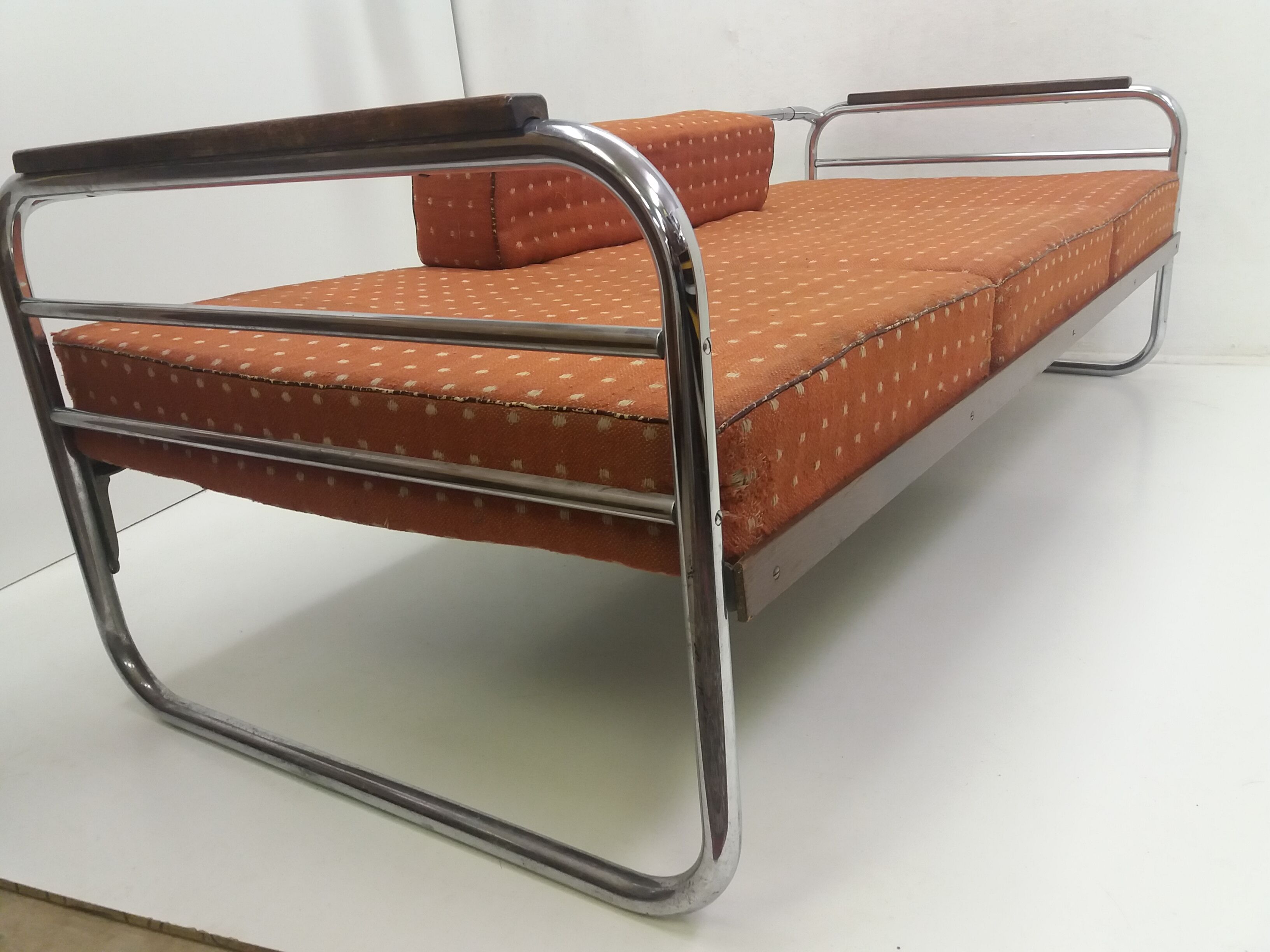 Canapé chrome Bauhaus Robert Slezák années 1940