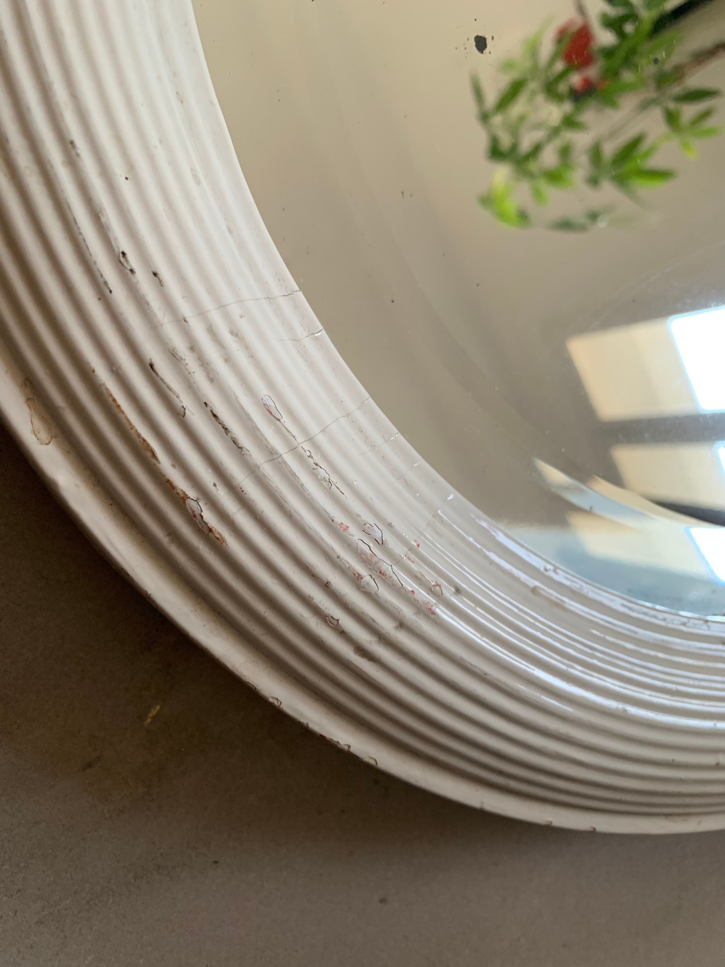 Old oval and beveled mirror 51x66cm