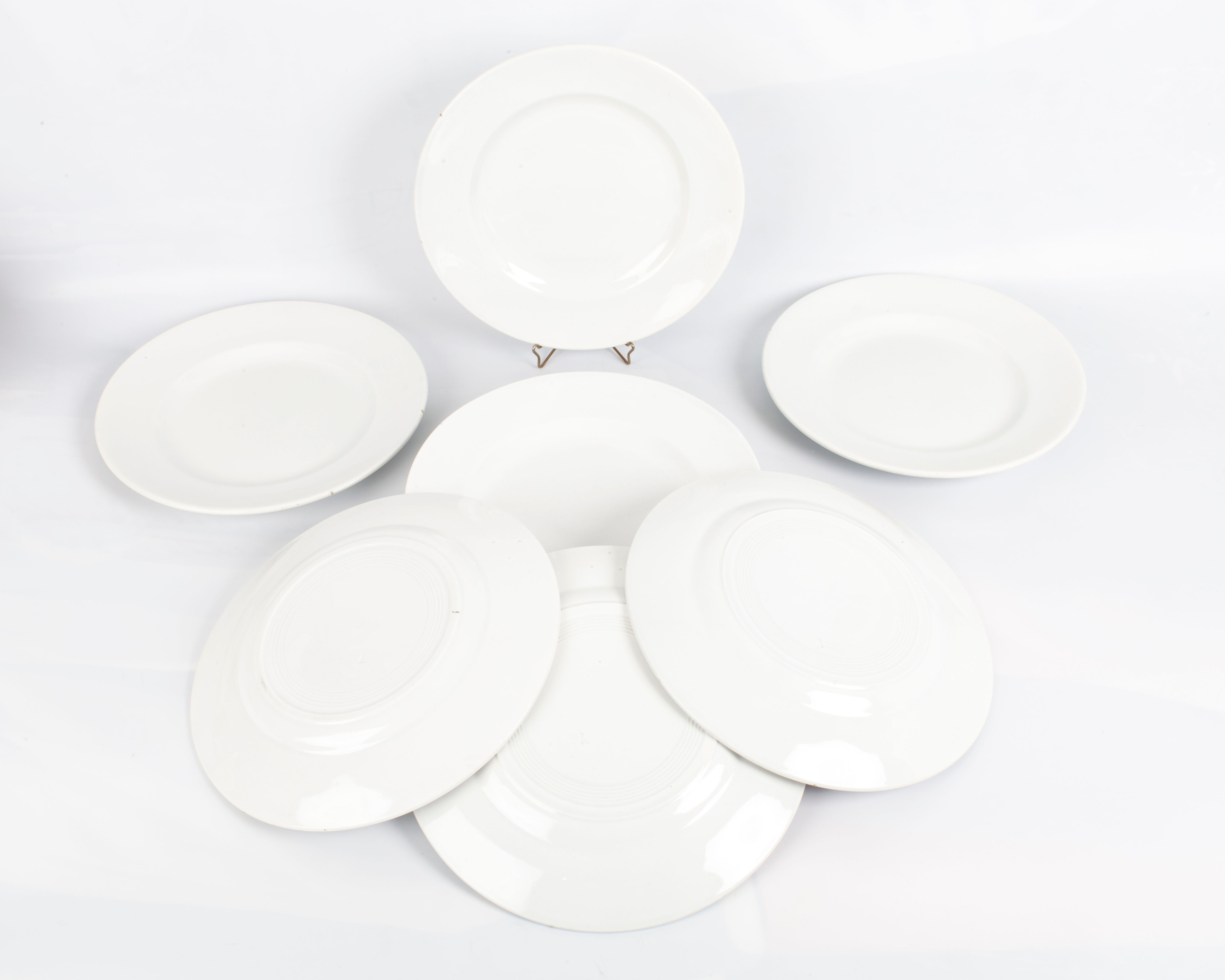 Lot of 10 old white plates
