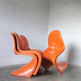 Chaises Panton orange par Verner Panton pour Herman Miller, années 1970, lot de 4