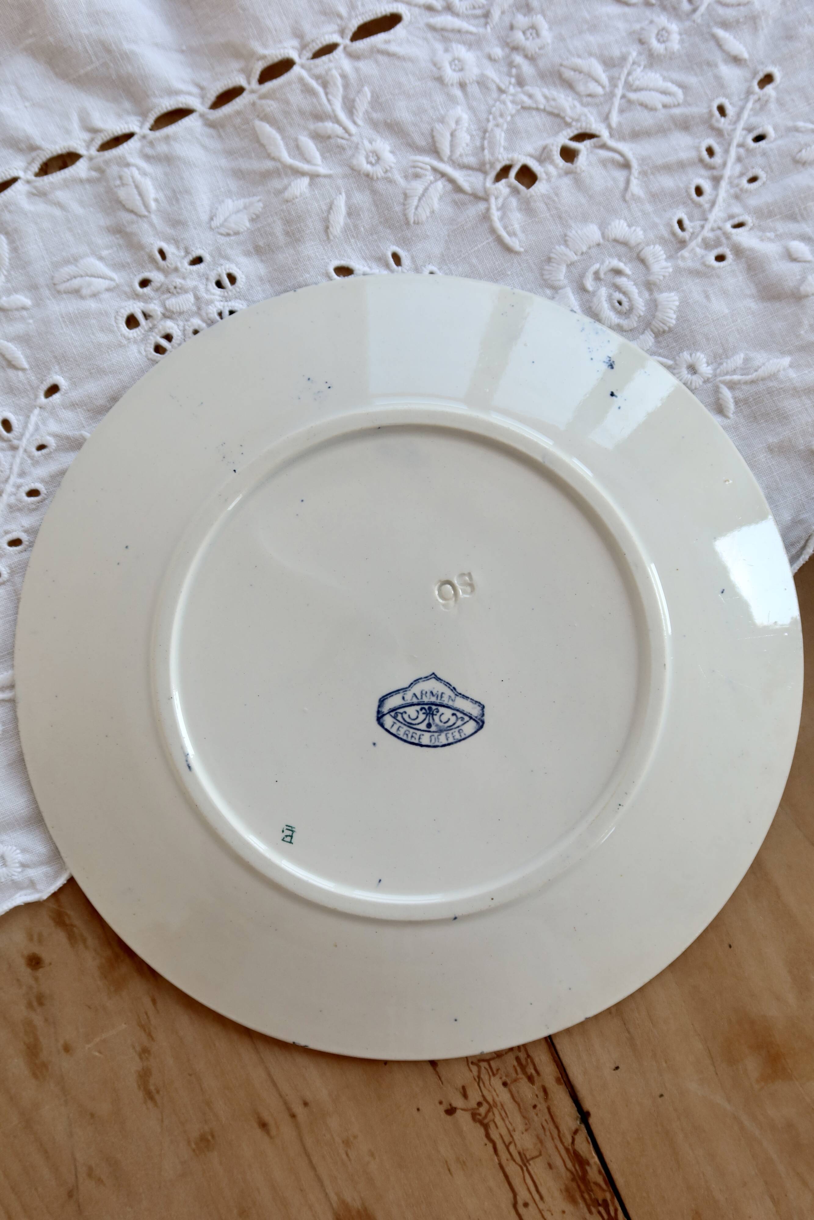 Dessert plate ironstone Sarreguemines - Carmen blue model