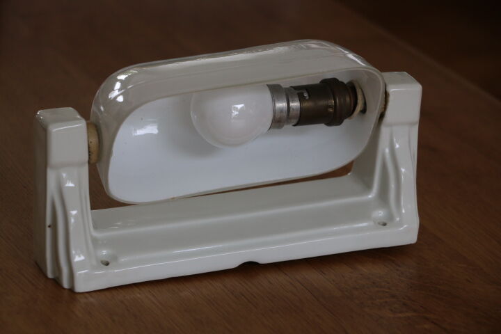 2 ceramic and opaline wall lamps 1940