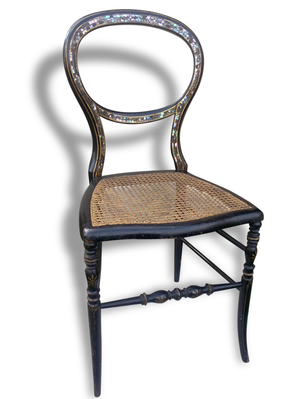 Chaise musicale Napoléon III avec incrustation de nacre Selency