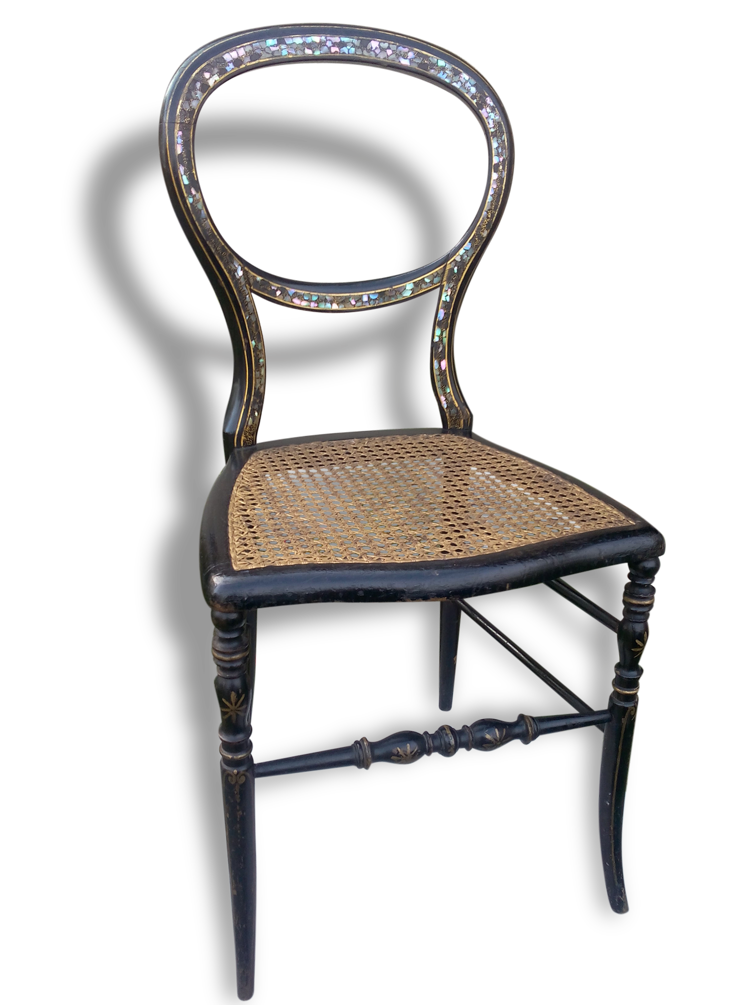 Chaise musicale Napoléon III avec incrustation de nacre Selency