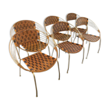 Series of 6 garden armchairs and patio Scoubidou', Italian Vintage Design 1950s