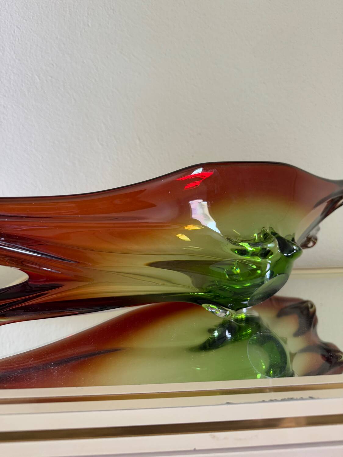 Large Murano crystal bowl from the 60s