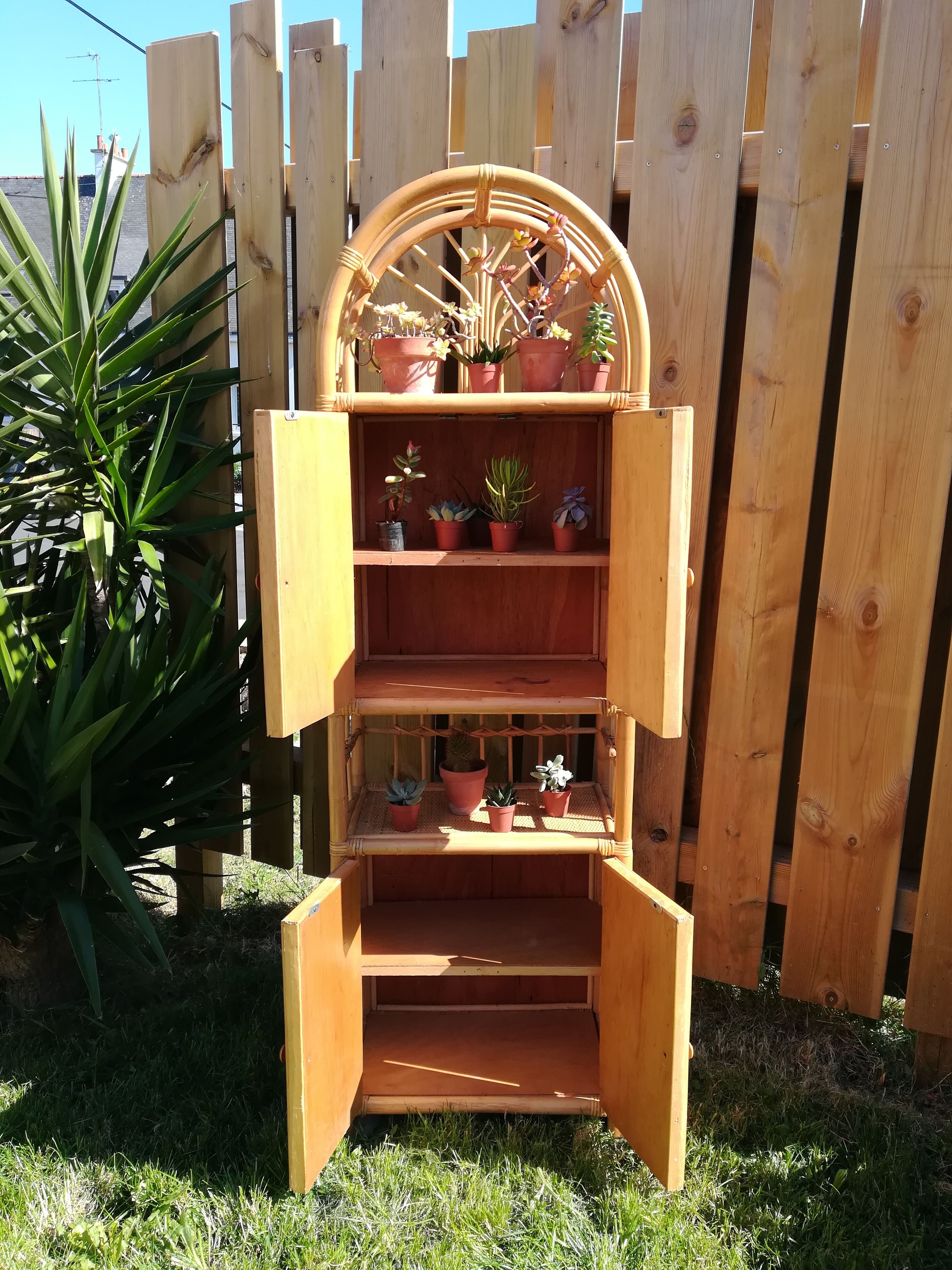 Rattan bookcase