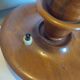Vintage Scandinavian turned wooden candlestick lamp base