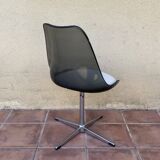 Pair of plexiglass shell and chrome steel chairs 1970.