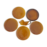 Set of 5 mustard yellow plates in slip
