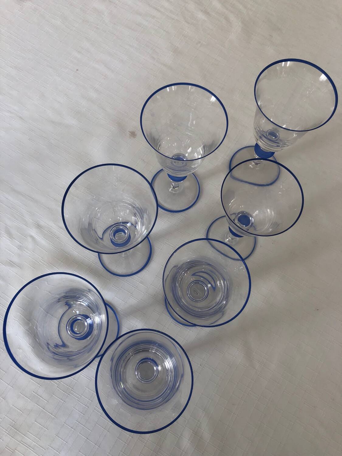 Set of 7 Paco Rabanne stemmed glasses