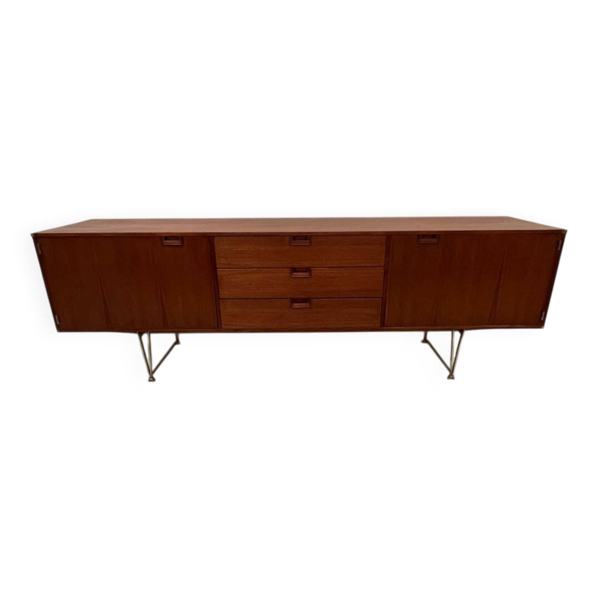 Teak and brass enfilade Modulus by William Watting for Fristho NL 1950s