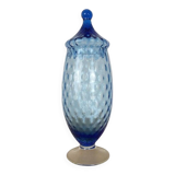 Empoli blue glass bonbonnière, vintage