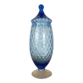 Empoli blue glass bonbonnière, vintage