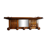 Portemanteau mural en bois 5 patères de style art déco, 82 cm
