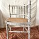 Fauteuil coin de cheminée XIXe , bois et cannage