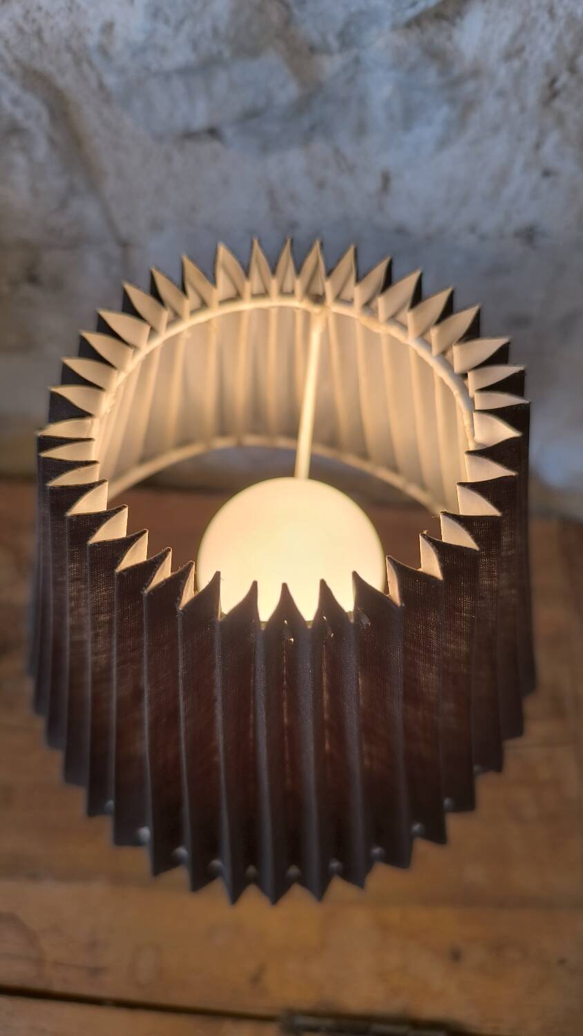 Turned wood table lamp